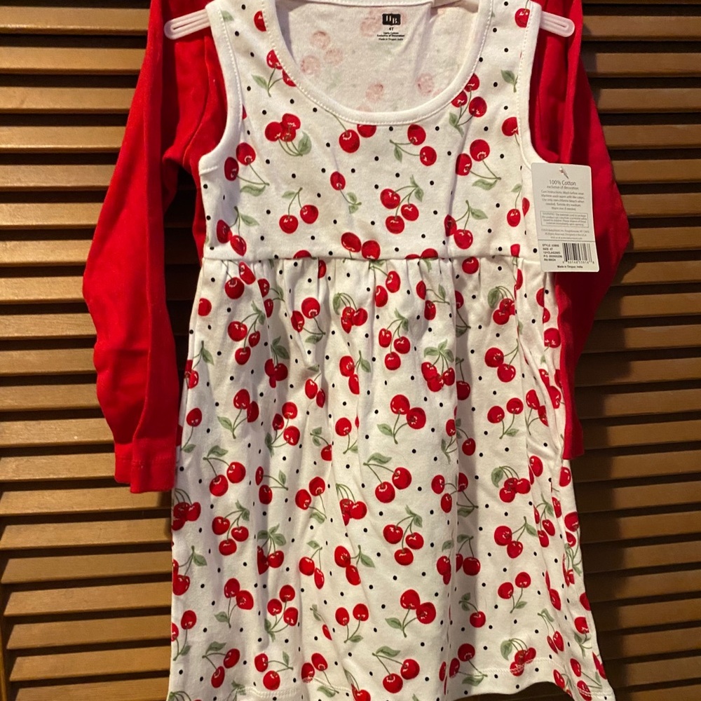 Cherry dress and cardigan